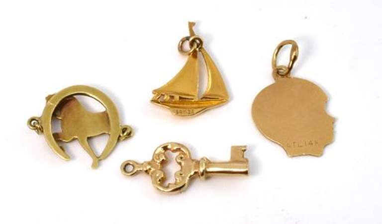 Group of 4 14k Vintage Charms