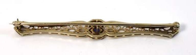 Antique WG & Sapphire Bar Pin