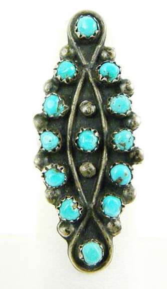 Vintage Sterling Turquoise N.A. Indian Ring, 5