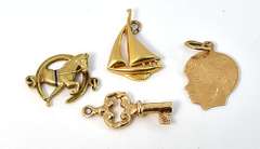 Group of 4 14k Vintage Charms