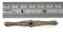 Antique WG & Sapphire Bar Pin