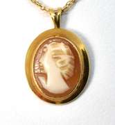 Small Cameo Pendant on Long Necklace
