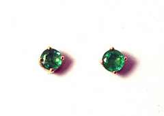 Lively 4mm Emerald Stud Earrings