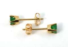 Lively 4mm Emerald Stud Earrings