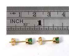 Lively 4mm Emerald Stud Earrings