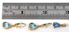 Pear Shaped Blue Topaz Earrings and Pendant