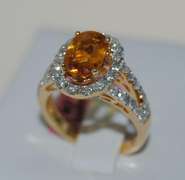 Glowing Sapphire and Diamond 18kt Ring