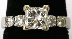 Gorgeous 1.18CTW Princess Cut Diamond Ring in 14KT