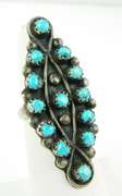 Vintage Sterling Turquoise N.A. Indian Ring, 5