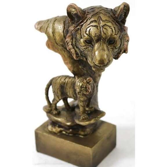 Tiger Head Bust Cold Cast Sculpture