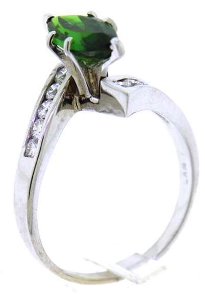 Romantic Marquise Chrome Diopside & Diamond Ring