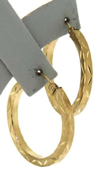Stylish Diamond Cut & Satin Finish Hoop Earrings