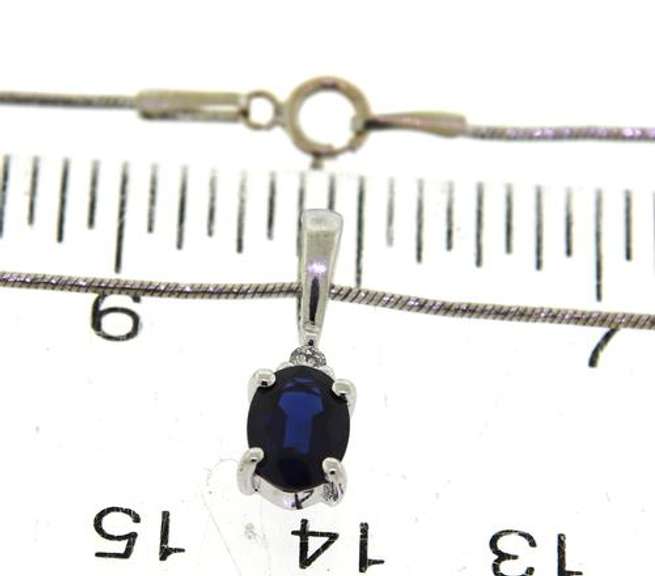 Glowing Blue Sapphire and Diamond Accent Necklace