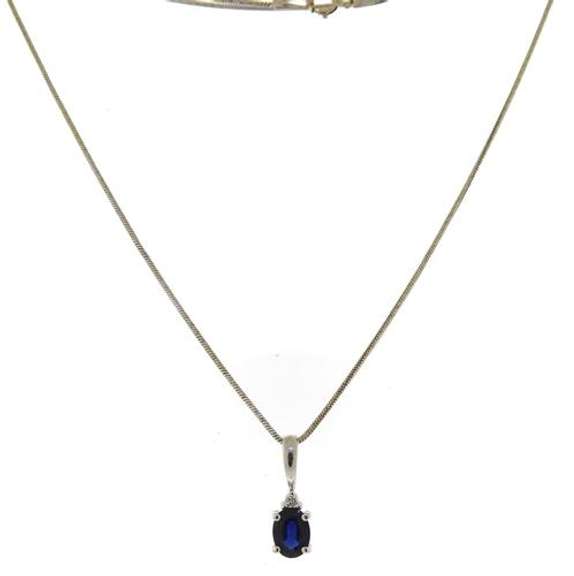 Glowing Blue Sapphire and Diamond Accent Necklace