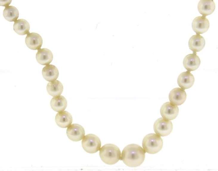 Graduated White Pearl Necklace