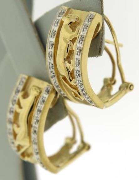 Gorgeous Panther Diamond Accent Earrings