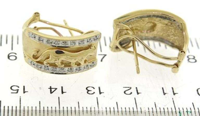 Gorgeous Panther Diamond Accent Earrings