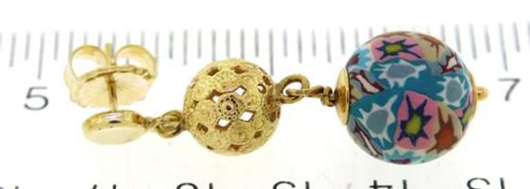 Fantastic Filagree & Multi Color Bead Dangle Earrings