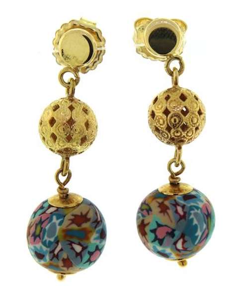 Fantastic Filagree & Multi Color Bead Dangle Earrings