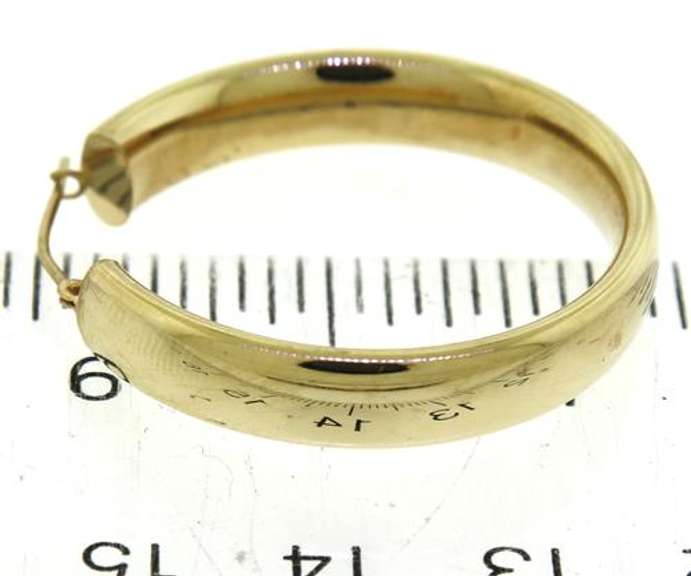 Simple Yellow Gold Wide High Polish Hoop Earrings