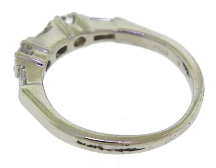 Charming Platinum Baguette and Round Diamond Bar Set Band