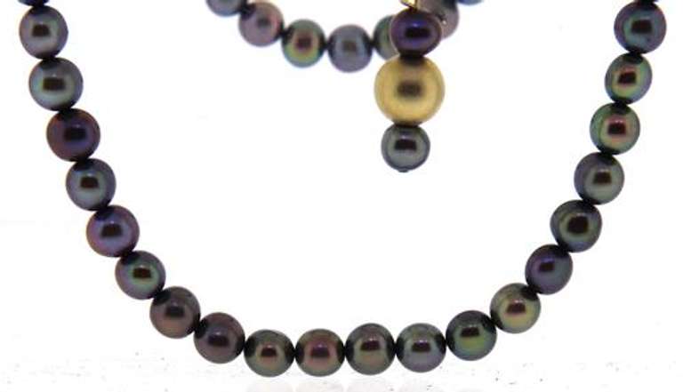 Mysterious Grey Fresh Water Pearl and Gold Beads Layerable Necklace