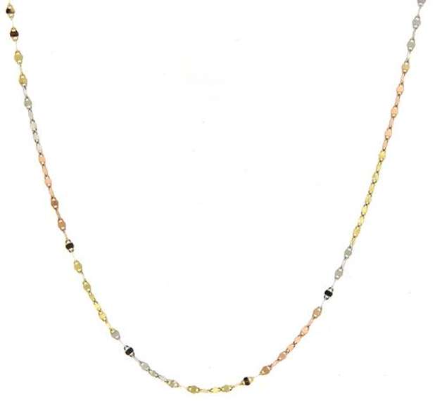 Simple Mirror Flat Link Chain Necklace in 14kt