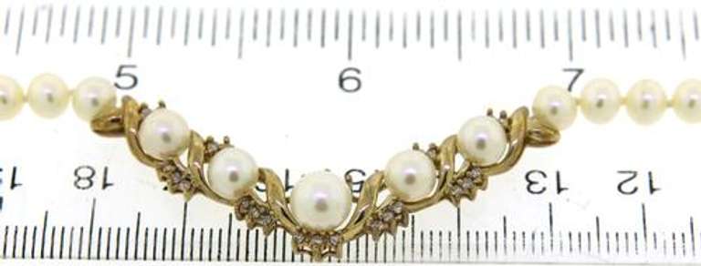 Fabulous Diamond Accent & Pearl Strand Necklace