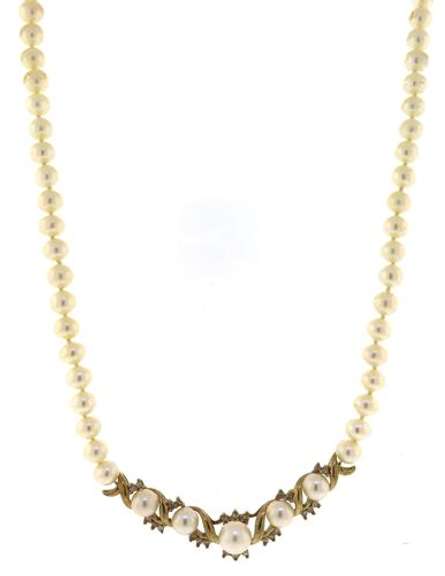 Fabulous Diamond Accent & Pearl Strand Necklace