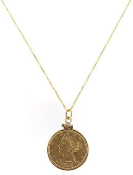 1885 $5 Dollar Liberty Coin Necklace