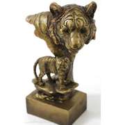 Tiger Head Bust Cold Cast Sculpture