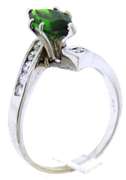 Romantic Marquise Chrome Diopside & Diamond Ring