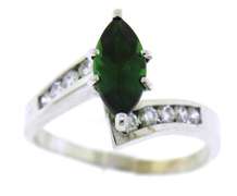 Romantic Marquise Chrome Diopside & Diamond Ring