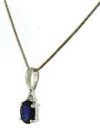Glowing Blue Sapphire and Diamond Accent Necklace