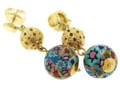 Fantastic Filagree & Multi Color Bead Dangle Earrings