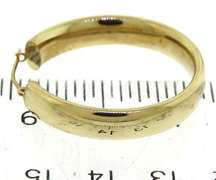 Simple Yellow Gold Wide High Polish Hoop Earrings
