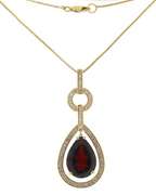 Fantastic Garnet and Diamond Yellow Gold Necklace