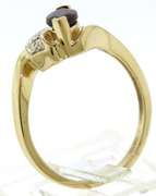 Beautiful Yellow Gold Marquise Cut Garnet and Diamond Bypass Ring