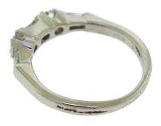 Charming Platinum Baguette and Round Diamond Bar Set Band