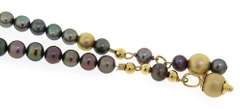 Mysterious Grey Fresh Water Pearl and Gold Beads Layerable Necklace