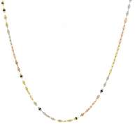 Simple Mirror Flat Link Chain Necklace in 14kt