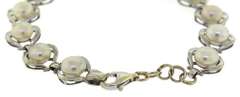 Beautiful White Gold Pearl Link Bracelet