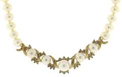 Fabulous Diamond Accent & Pearl Strand Necklace