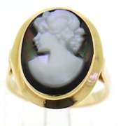 Simple Yellow Gold Mop Cameo Ring