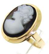 Simple Yellow Gold Mop Cameo Ring