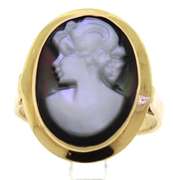 Simple Yellow Gold Mop Cameo Ring