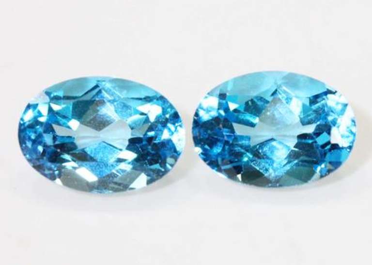 Intense Swiss BLue Topaz Pair - 16.10 cts.