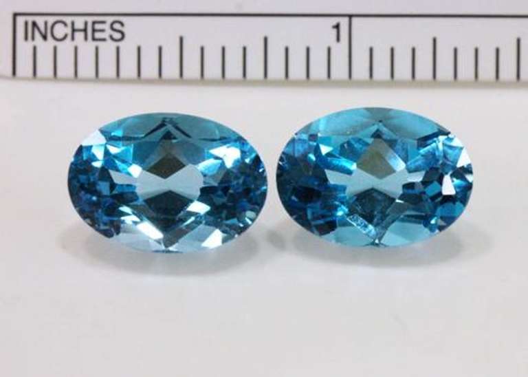 Intense Swiss BLue Topaz Pair - 16.10 cts.