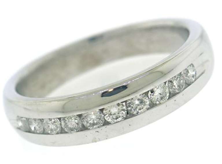 Gent's White Gold Channel Set Diamond Band Ring