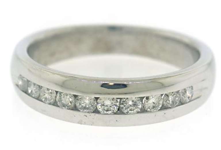 Gent's White Gold Channel Set Diamond Band Ring